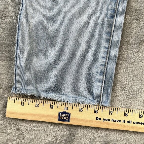 J. Galt / Brandy Melville Light Wash Button-fly Jeans Size Medium Raw Hem - Picture 4 of 8